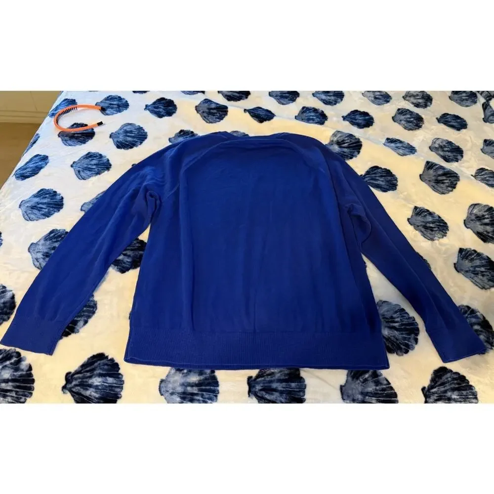 Banana Republic Blue Slub 100% Cotton Sweater Mens XL Crew Neck Longsleeve Soft
